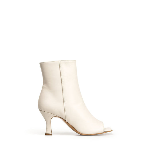 Paris | Botín abierto en cuero rosa empolvado con tacón de 7 cm