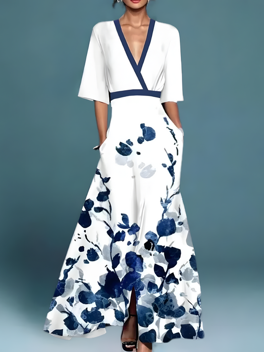Ines | Vestido elegante cruzado con flores