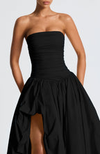 Jillian | Vestido maxi palabra de honor en negro