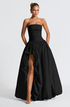 Jillian | Vestido maxi palabra de honor en negro