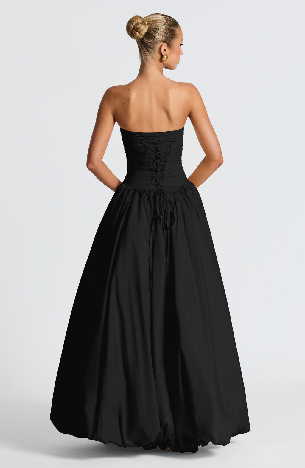 Jillian | Vestido maxi palabra de honor en negro