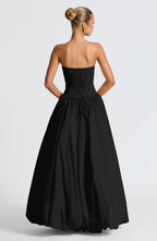 Jillian | Vestido maxi palabra de honor en negro