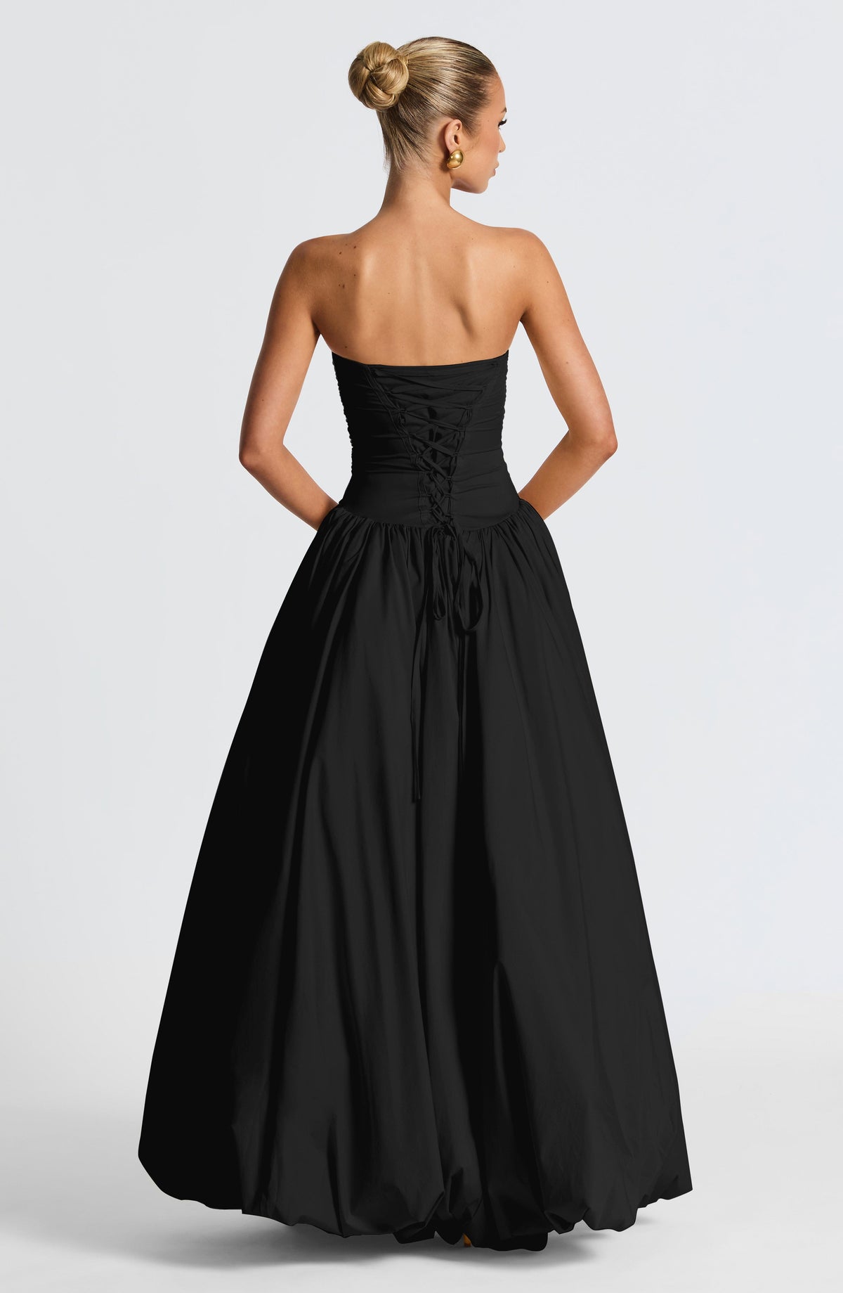 Jillian | Vestido maxi palabra de honor en negro