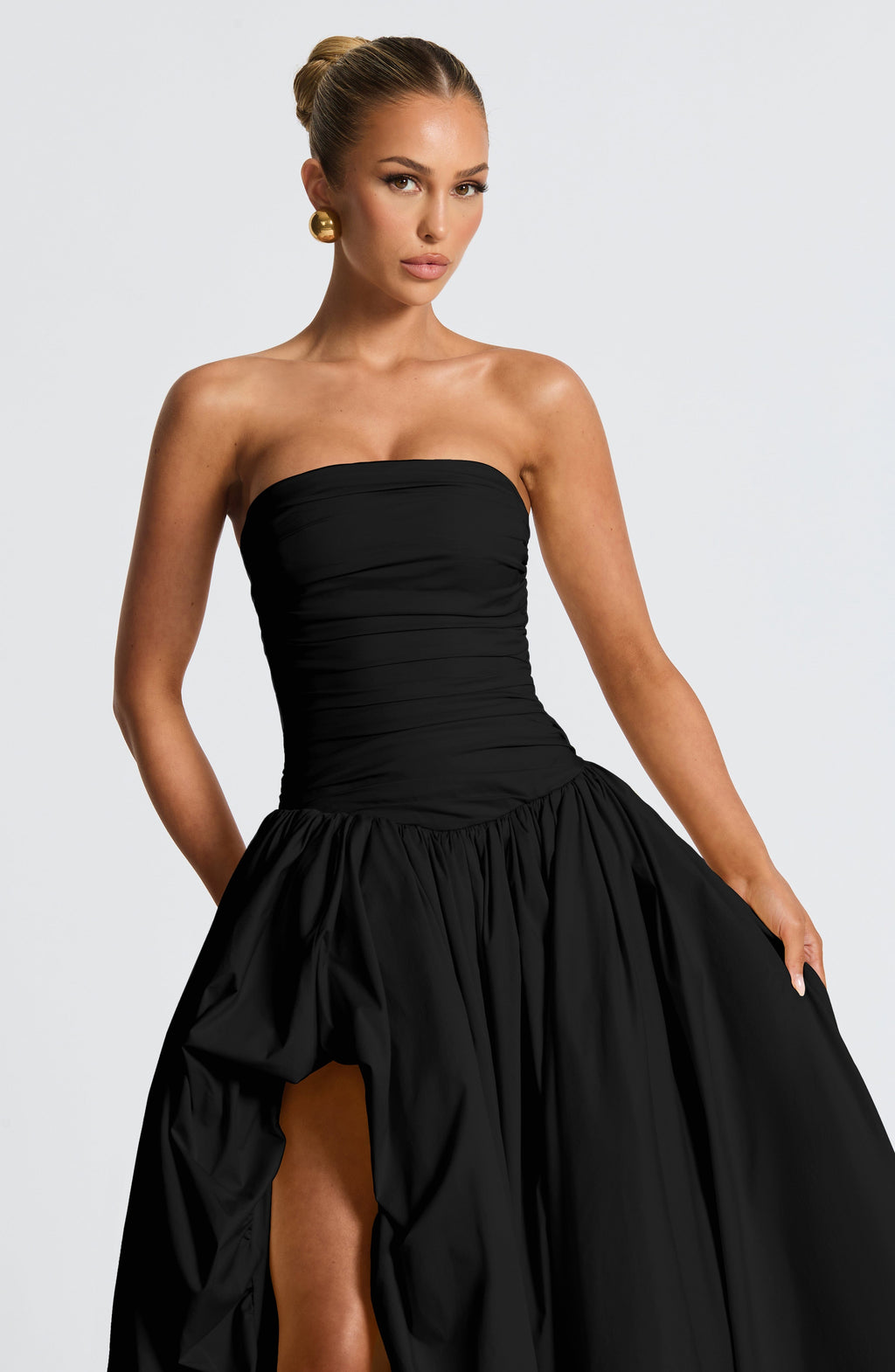 Jillian | Vestido maxi palabra de honor en negro