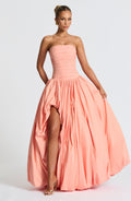 Jillian | Vestido maxi palabra de honor en melocotón