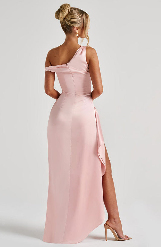 Grazia | Vestido maxi de raso con corsé interno