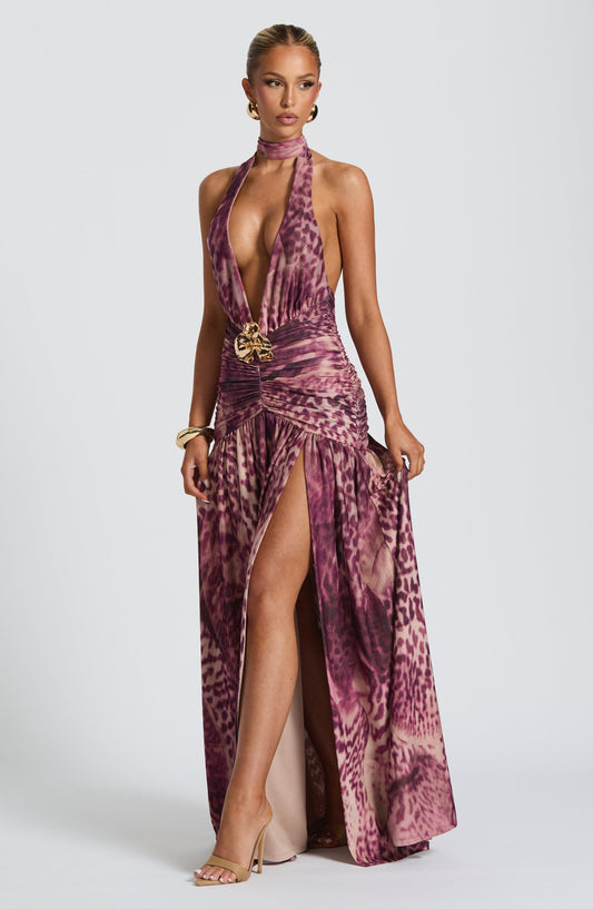 Yaiza | Vestido estampado magenta