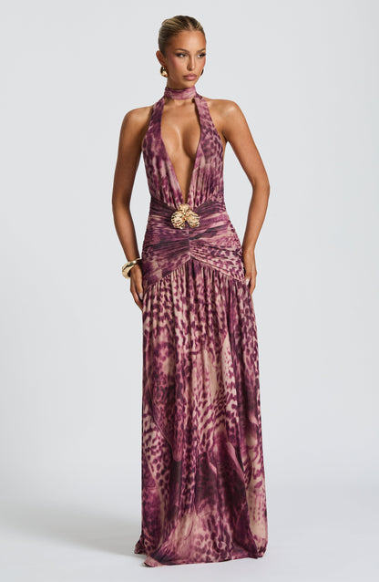 Yaiza | Vestido estampado magenta