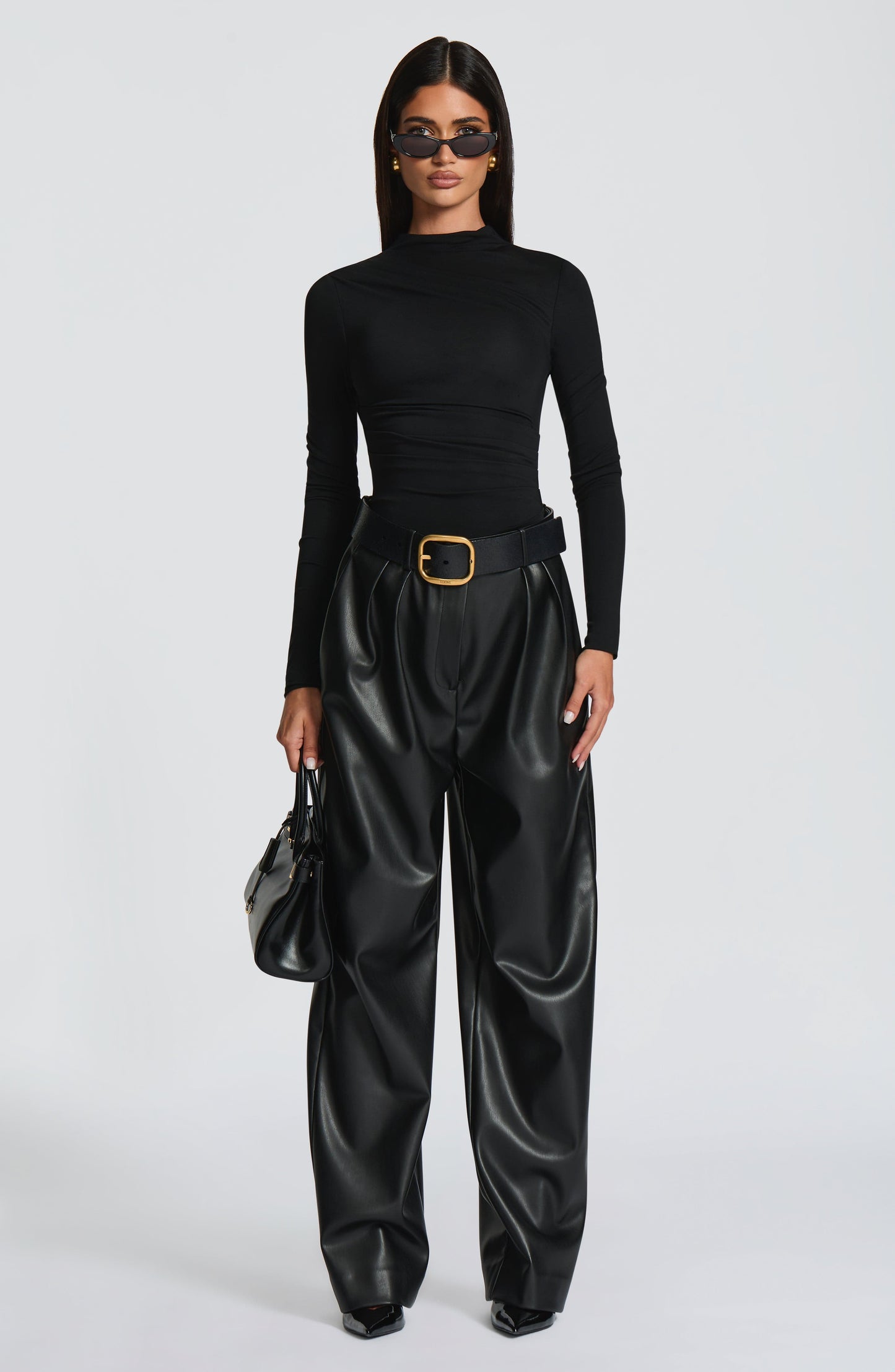 Aurora | Bodysuit de jersey ciruela con cuello alto
