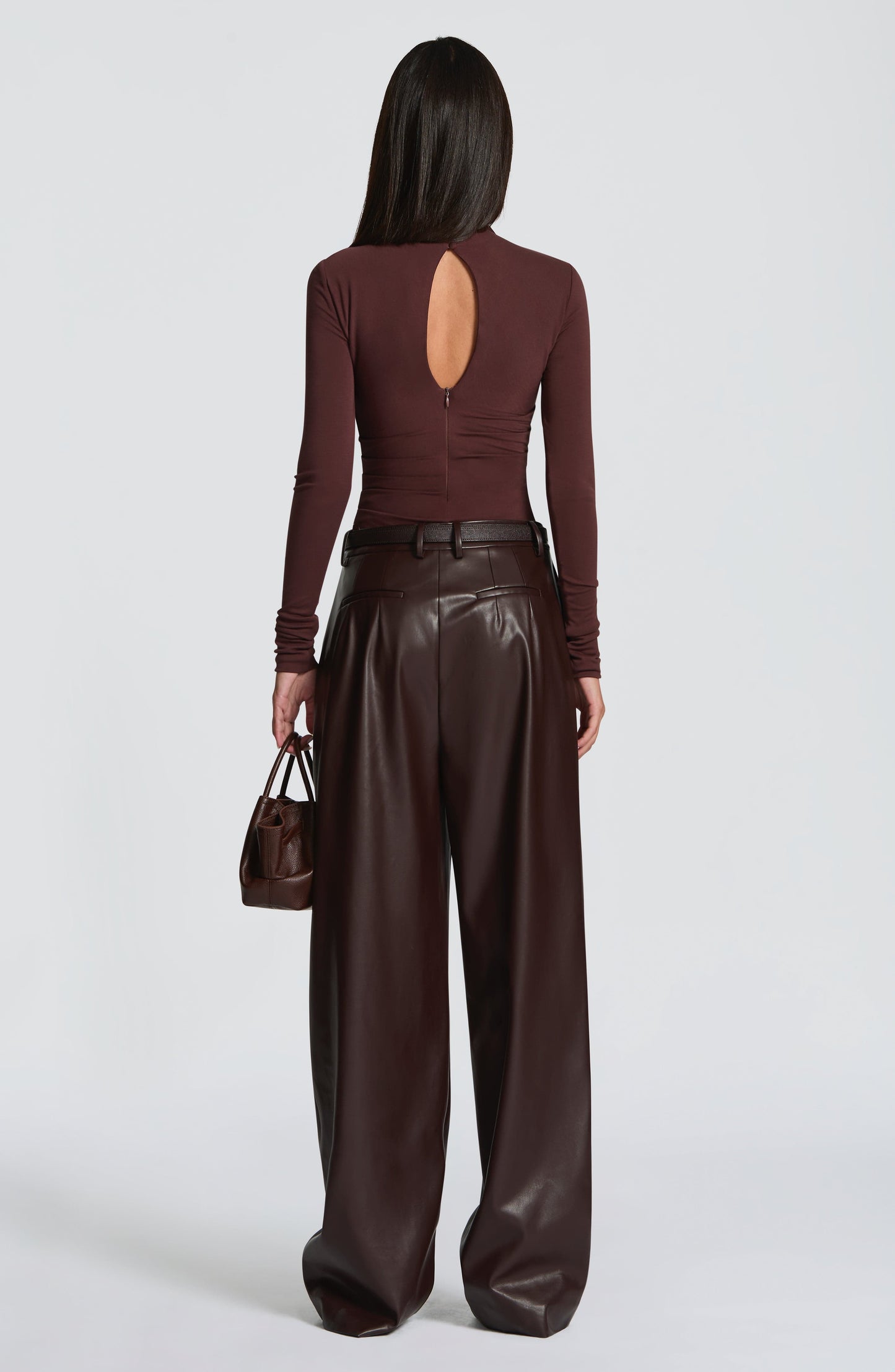 Aurora | Bodysuit de jersey ciruela con cuello alto