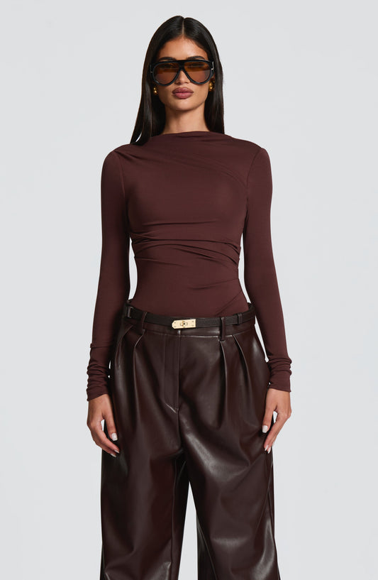 Pearson Bodysuit - Plum Brown Bodysuits Babyboo Fashion Premium Exclusive Design